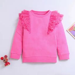 Nino Bambino Kids Pink Solid Full Sleeves Sweatshirt-image-78