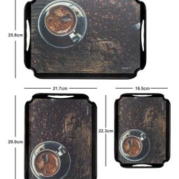 Servewell Caffeine Melamine Elegant Trays - Set of 3 image 3
