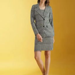 SELVIA Beige & Black Checks Co-Ord Set-image-14