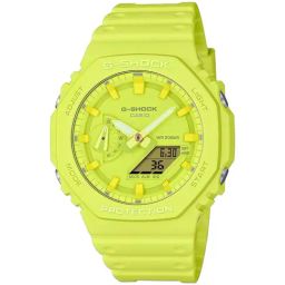 Casio G-Shock GA-2100-9A9DR Yellow Analog-Digital Dial Yellow Resin Strap Men's Watch G1523-68