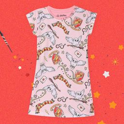 YK Warner Bros Girls Pink Harry Potter T-shirt Dress-image-8