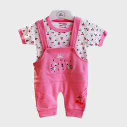 LUV-DUB Kids Cotton Dungaree With T-Shirt-image-111