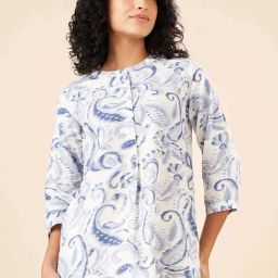 Akkriti by Pantaloons Blue Cotton Printed A Line Short Kurti-picture-44