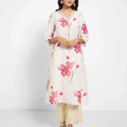 Rangmanch by Pantaloons Ecru Printed Kurtas-image-17