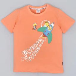 YOUMAA Boys Orange Cotton Graphic T-Shirt-image-32