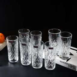 The Artment Transparent Glass Elevated Etched Highball Drinking Glass (0.34 L) - Set of 4-image-79