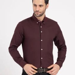 Red Tape Maroon Cotton Solid Relaxed Fit Shirt-picture-45