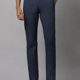 Allen Solly Navy Cotton Slim Fit Texture Trousers-image-46