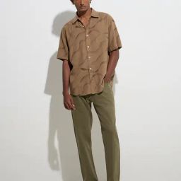 Ascot by Westside Taupe Abstract Pattern Relaxed-Fit Shirt-image-18