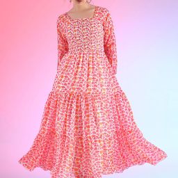 SHEETAL Associates Women Colourblocked Print Fit & Flare Maxi Dress-image-51