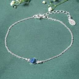 Accessorize London Silver Marbled Stone Anklet-31