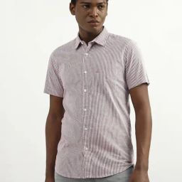 Cotton Striped Spread Collar Mens Shirts-image-2