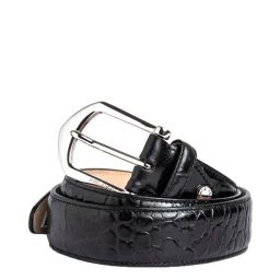 James Aston Black Leather Waist Belt for Men-picture-48