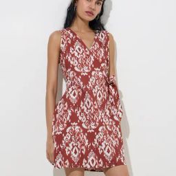 Bombay Paisley by Westside Rust Ikat Pattern Wrap-Style Dress-picture-5