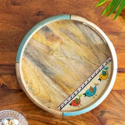 ExclusiveLane Flock Of Birds Light Brown Mango Wood Decorative Serving Tray-image-25