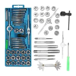 uptodatetools Tap and Die Set Screw Double Sided M3 to M12 Dia. Chrome Finish Alloy Steel 1/8 NPT-27 (Set of 40 Pcs)-15