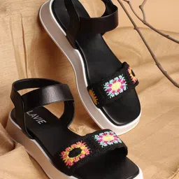 Lavie Women Textured Open Toe Flats-image-35