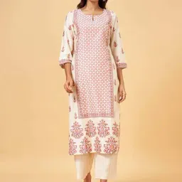 Rangmanch by Pantaloons White Printed Straight Kurta-image-64