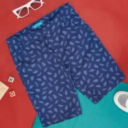 YU by Pantaloons Kids Navy Cotton Printed Shorts-image-94