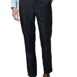 Park Avenue Blue Smart Fit Checks Trousers-image-64