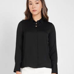Annabelle By Pantaloons Jet Black Regular Fit Shirt-image-61