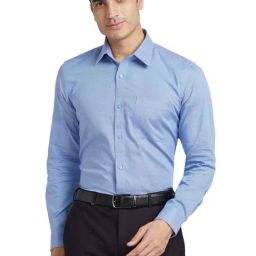 Raymond Blue Contemporary Fit Texture Shirt-image-92