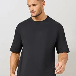 Styli Black Relaxed Fit Printed Oversized Crew T-Shirt-image-51