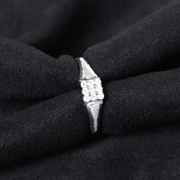 Clara 925 Silver Platinum Swiss Zirconia Carlo Ring for Men-image-41
