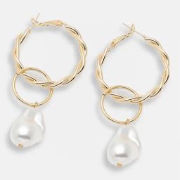 Sohi Gold Plated Party Designer Stone Drop Earrings-18