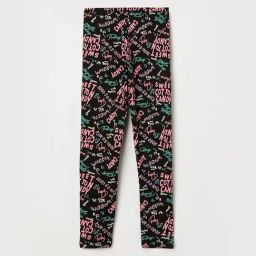 Lifestyle Black All Over Print Cotton Knit Bottom-image-33