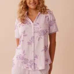 La Vie En Rose Purple Polyester Printed Night Shirts-picture-20