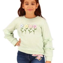 Cutecumber Girls Green Embellished Sweatshirts-image-73