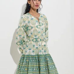 Bombay Paisley by Westside Sage Ikat Design Cotton A-Line Dress-image-62