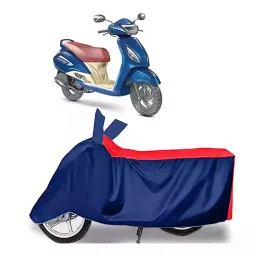 Auto Pearl Two Wheeler Cover with Bag for TVS Jupiter Grande, Red & Blue-image-54