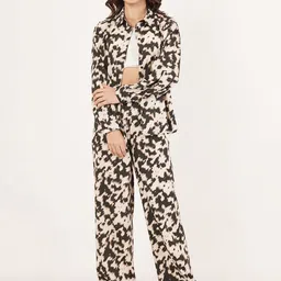 IX IMPRESSION Animal Printed Shirt With Trousers Co-Ords-image-12