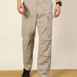 Thomas Scott Men Classic Straight Fit Easy Wash Cargos Trousers-picture-23