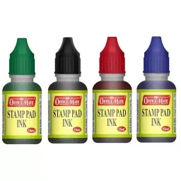 Soni Office Mate 15 ml Stamp Pad Refill Ink Quick Dry Smudge Free Long Lasting for School, Office, Craft & DIY, Multicolor (Pack of 4)-picture-38