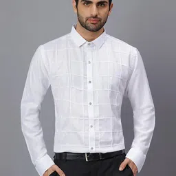 GLOBALRANG Men Standard Slim Fit Windowpane Checks Checked Formal Shirt-image-21
