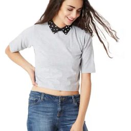 Miss Chase Grey Textured Crop Top-image-45