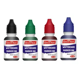 Soni Office Mate 15 ml Whiteboard Marker Refill Ink Quick Dry Smudge Free Long Lasting for School, Office, Craft & DIY, Multicolor (Pack of 4)-picture-37