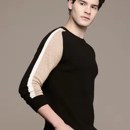 French Connection Geometric Self Designed Round Neck Pullover-image-15