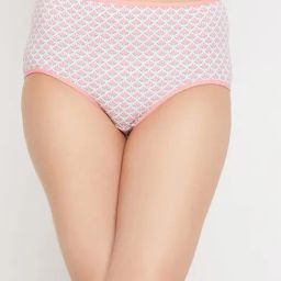 Clovia White Printed Hipster Panty-image-60