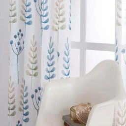Urban Space Blue Polyester Door Curtain With Tieback & Eyelet - Set of 2-image-90