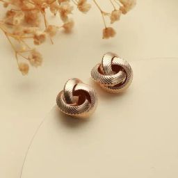 Priyaasi Rose Gold-Plated Tangled Love Stud Earrings for Women-25