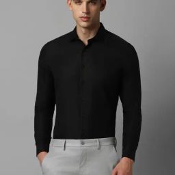 Louis Philippe Permapress Black Cotton Slim Fit Shirt-picture-33