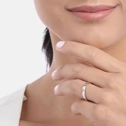 Zavya 92.5 Sterling Silver Adjustable Ring in Rhodium-Plating-image-120