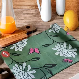 Aura Green & Pink Floral Printed Water Resistant Shelf Liner Organiser-17