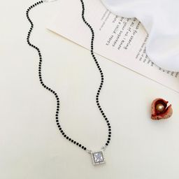 ABDESIGNS Silver-Plated Artificial Stones and Beads Mangalsutra-15