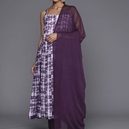 all about you Women Bandhani Printed Panelled Chanderi Silk Kurta with Trousers & With Dupatta-picture-51