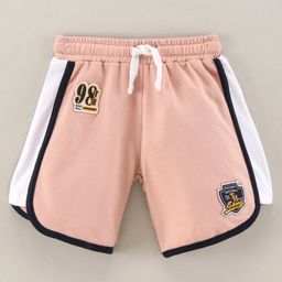 ToffyHouse Mid Thigh Length Cotton Lycra Shorts Placement Print- Pink-image-69